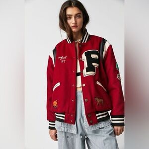 Free People ProFound Letterman Varsity Jacket